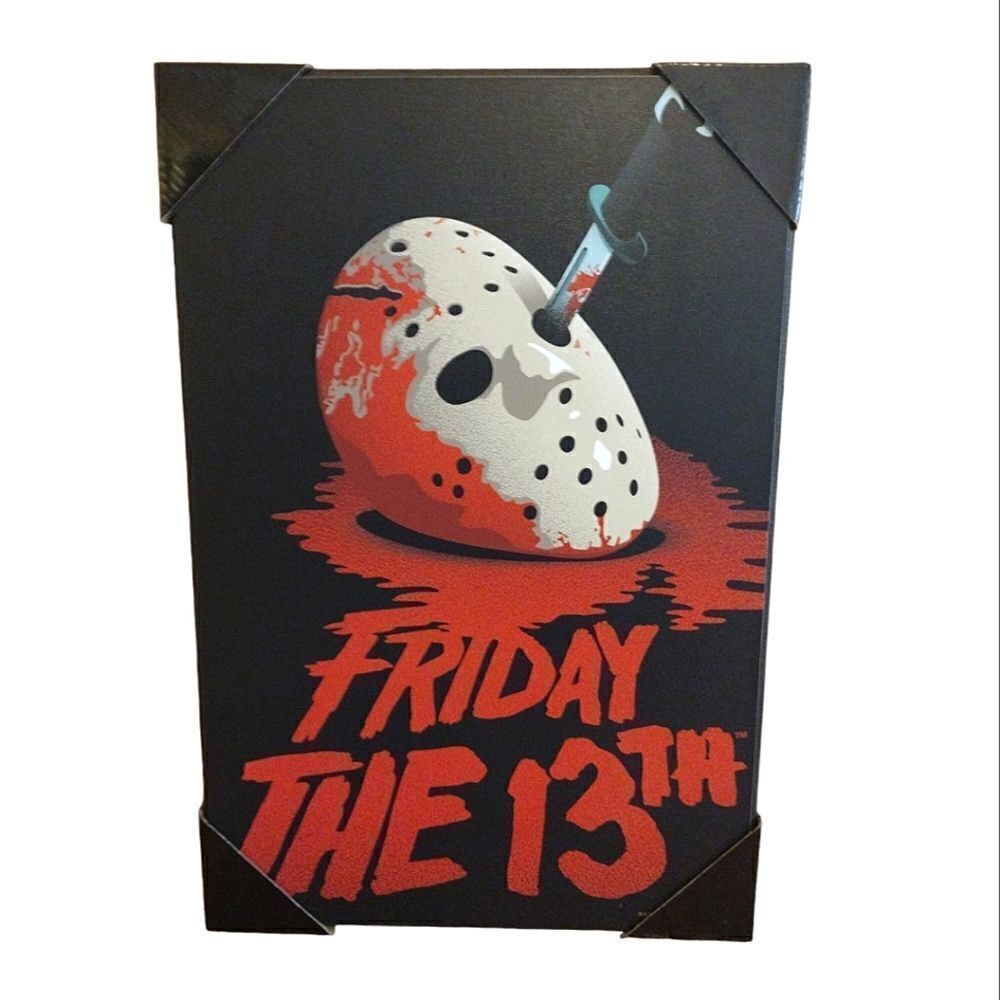 Friday The 13th Wooden Halloween Goth Wall Art 19"x13" NWT